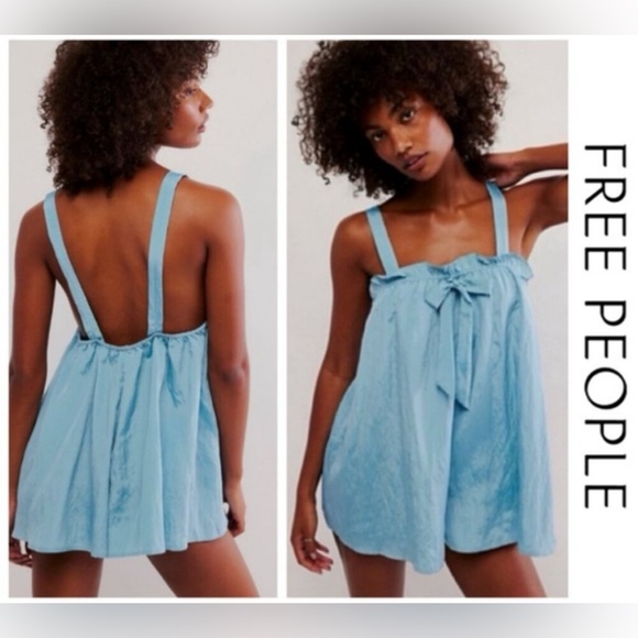 Free People Other - 🩵 Free People Romper Pajamas. Light Blue. NWT. 🩵